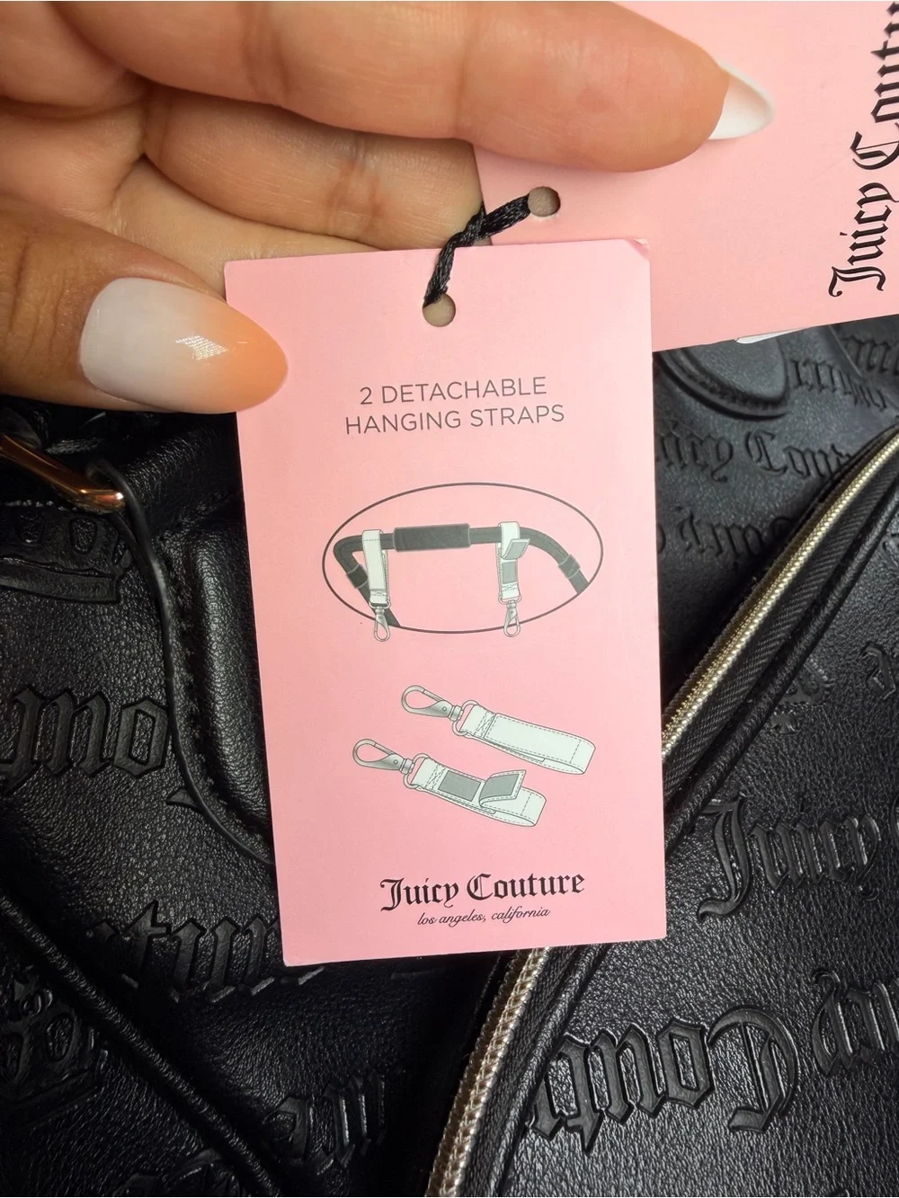 Juicy Couture Black Embossed Logo Backpack